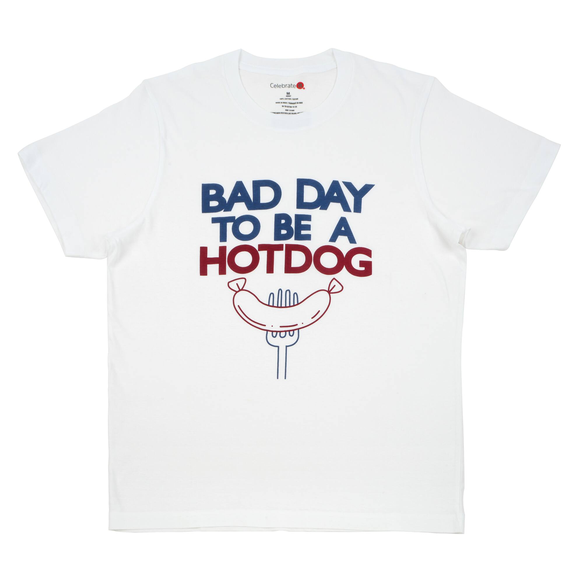 Bad Day to be a Hotdog Short Sleeve Adult T-Shirt by Celebrate It